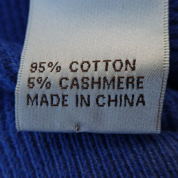 Peter Millar Blue Quarter Zip Sweater Pullover Cotton Cashmere Mock Neck Knit XL - Picture 6 of 7